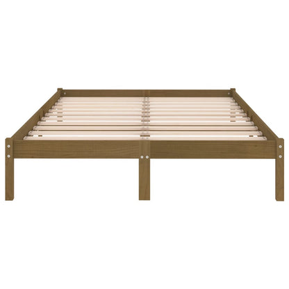 Bedframe Massief Grenenhout 200 x 200 cm Honingbruin