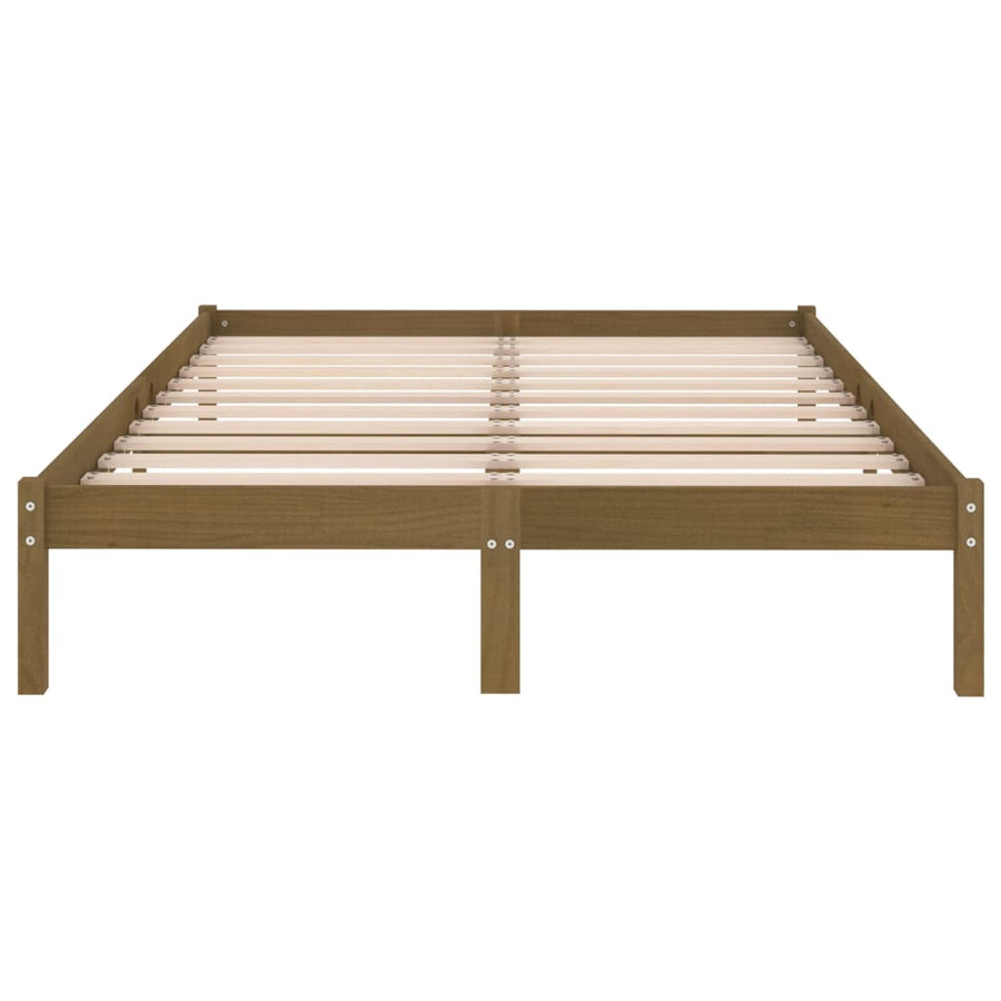 Bedframe Massief Grenenhout 200 x 200 cm Honingbruin