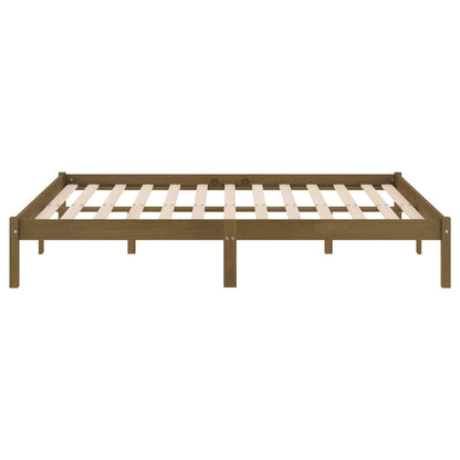 Bedframe Massief Grenenhout 200 x 200 cm Honingbruin