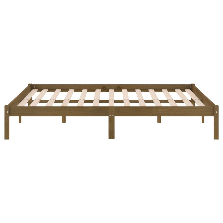 Bedframe Massief Grenenhout 200 x 200 cm Honingbruin