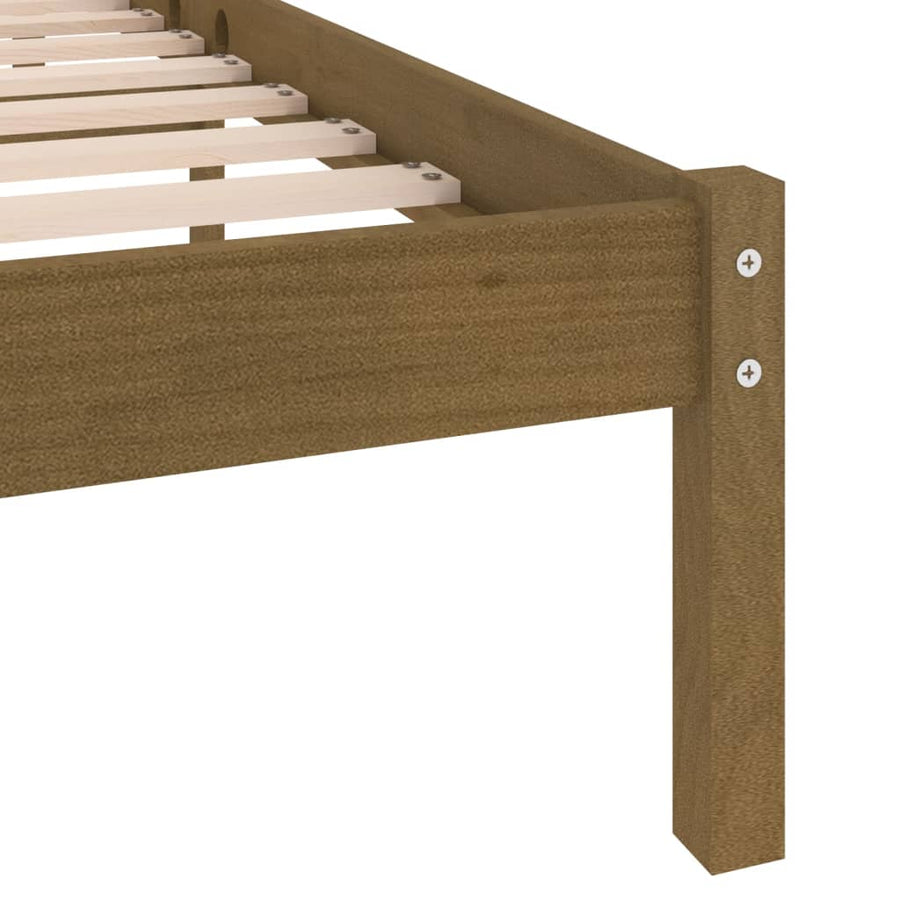 Bedframe Massief Grenenhout 200 x 200 cm Honingbruin