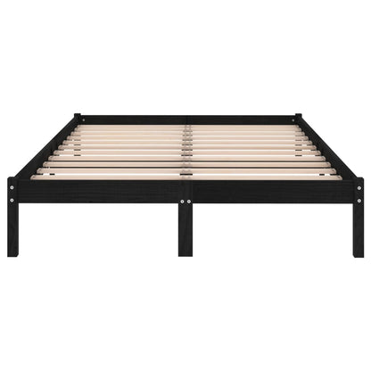 Bedframe Massief Grenenhout 200 x 200 cm Zwart