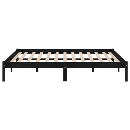 Bedframe Massief Grenenhout 200 x 200 cm Zwart