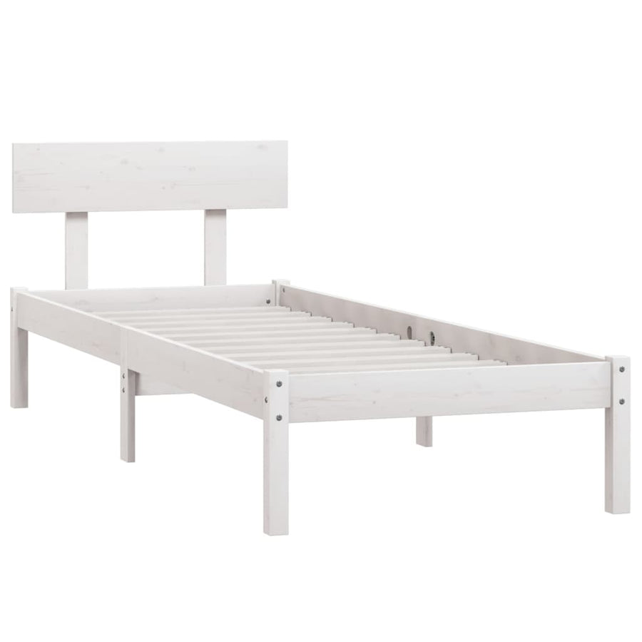 Bedframe Massief Grenenhout Uk Small Single 75 x 190 cm Wit