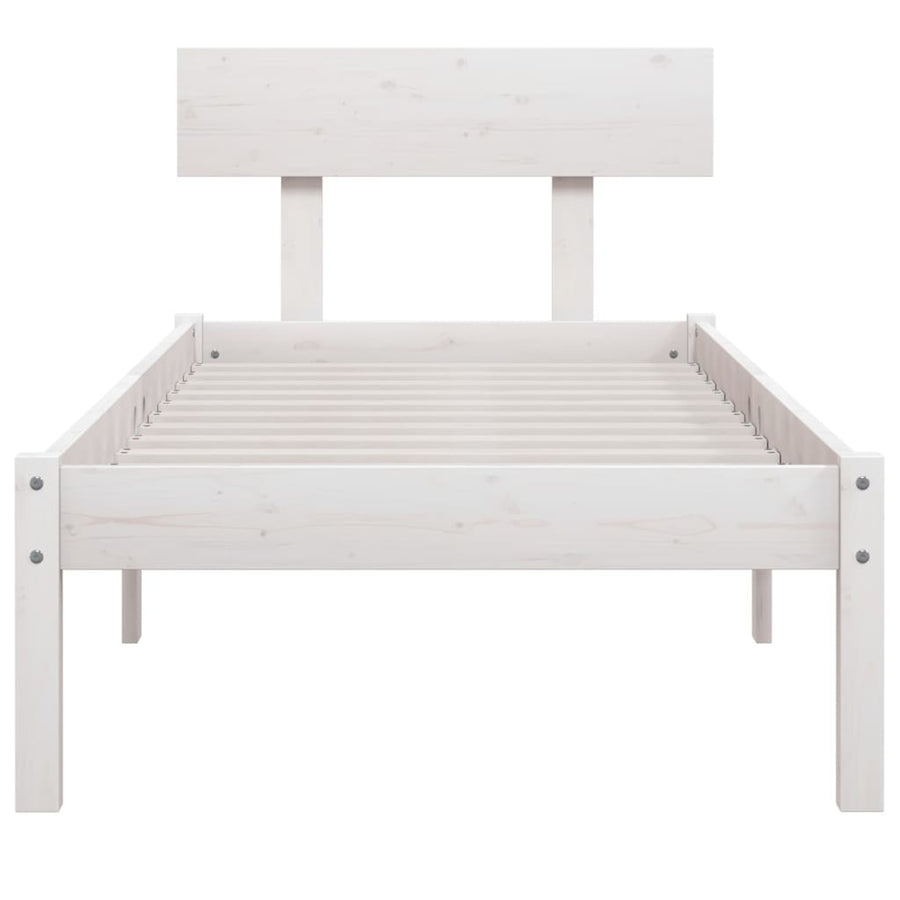 Bedframe Massief Grenenhout Uk Small Single 75 x 190 cm Wit