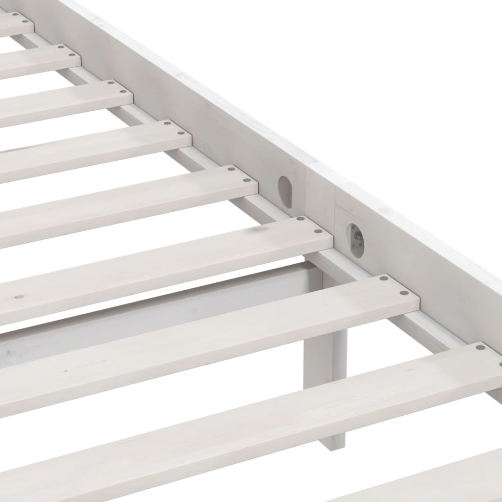 Bedframe Massief Grenenhout Uk Small Single 75 x 190 cm Wit