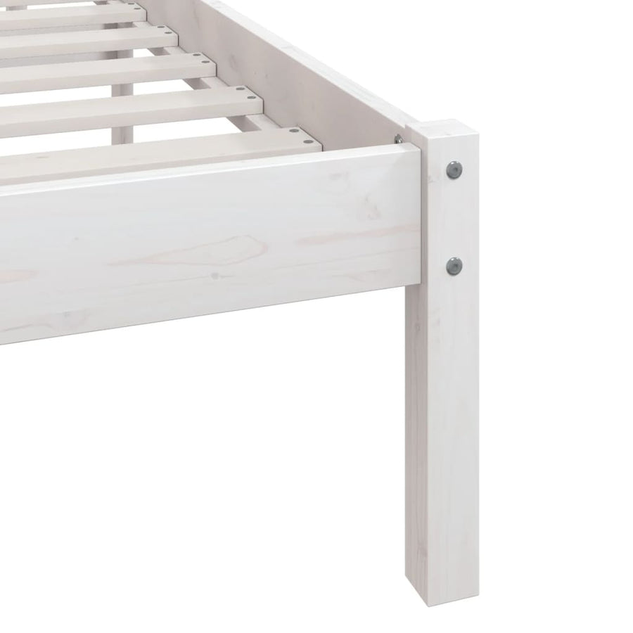 Bedframe Massief Grenenhout Uk Small Single 75 x 190 cm Wit