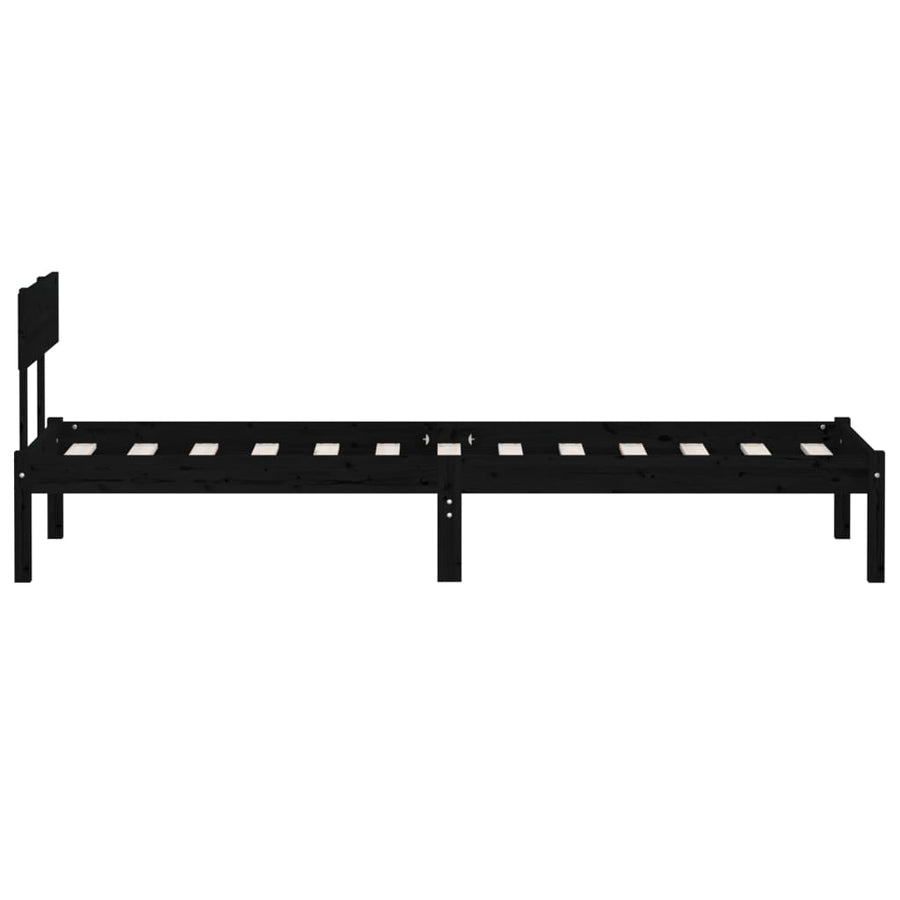 Bedframe Massief Grenenhout Uk Small Single 75 x 190 cm Zwart