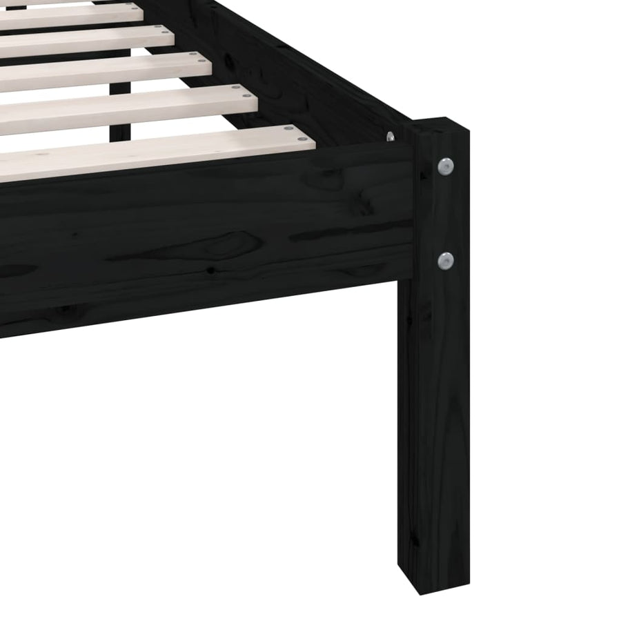 Bedframe Massief Grenenhout Uk Small Single 75 x 190 cm Zwart