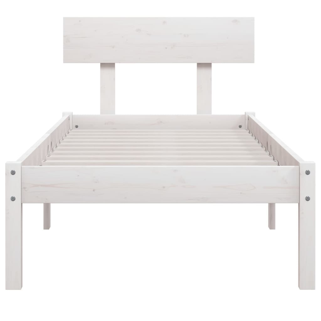 Bedframe Massief Grenenhout Uk Single 90 x 190 cm Wit