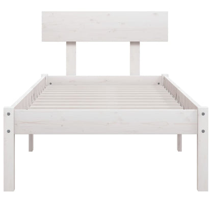 Bedframe Massief Grenenhout Uk Single 90 x 190 cm Wit
