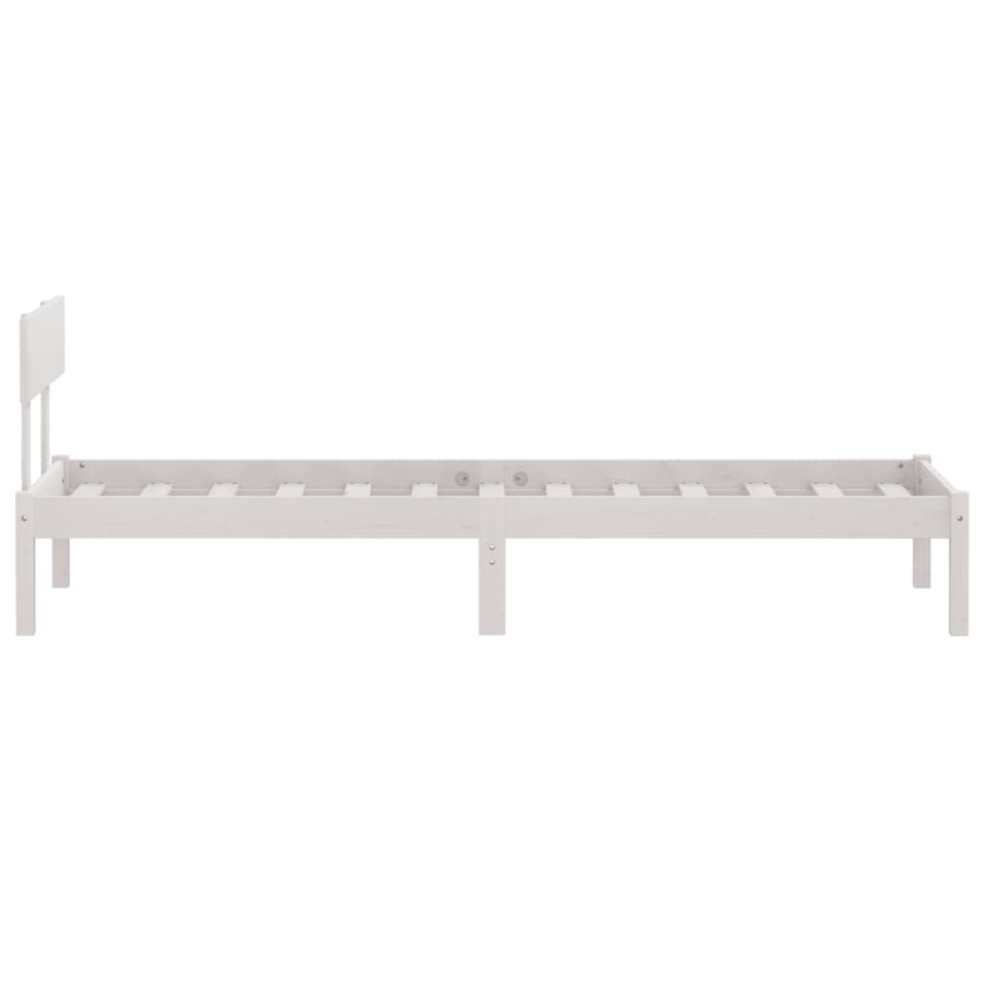 Bedframe Massief Grenenhout Uk Single 90 x 190 cm Wit
