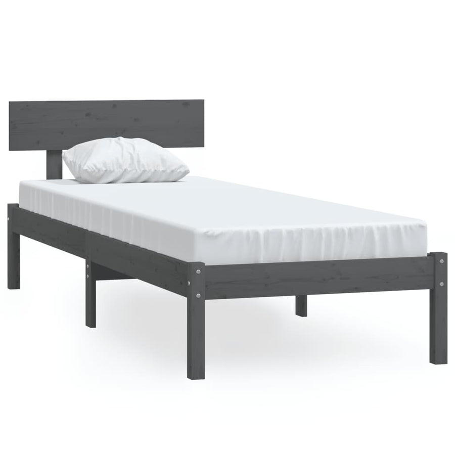Bedframe Massief Grenenhout Uk Single 90 x 190 cm Grijs