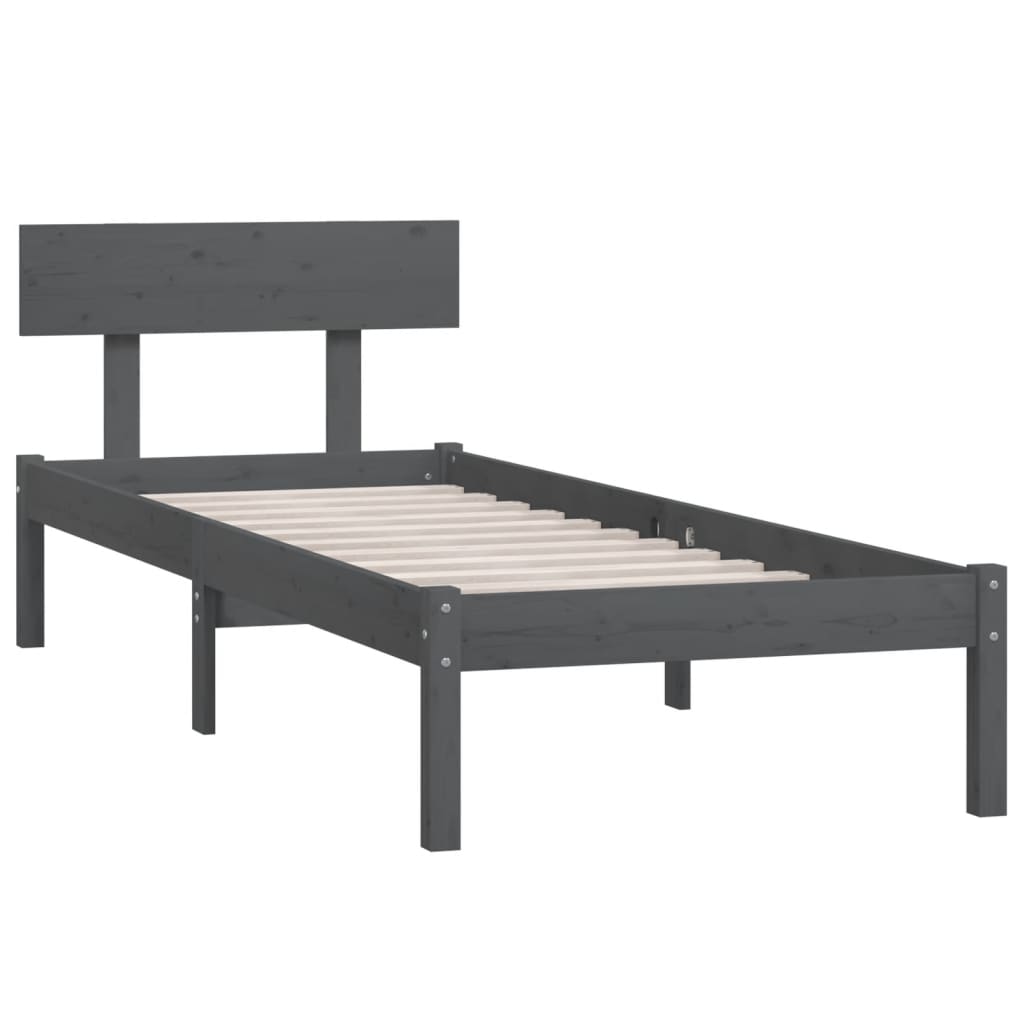 Bedframe Massief Grenenhout Uk Single 90 x 190 cm Grijs