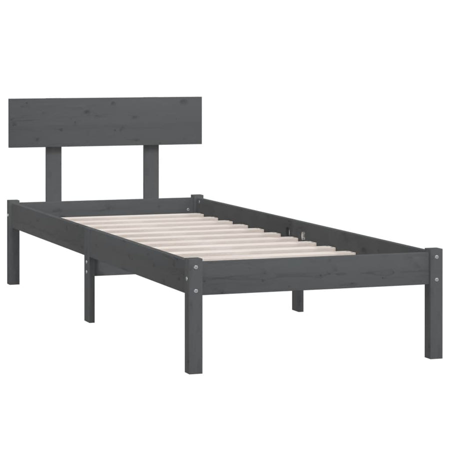 Bedframe Massief Grenenhout Uk Single 90 x 190 cm Grijs