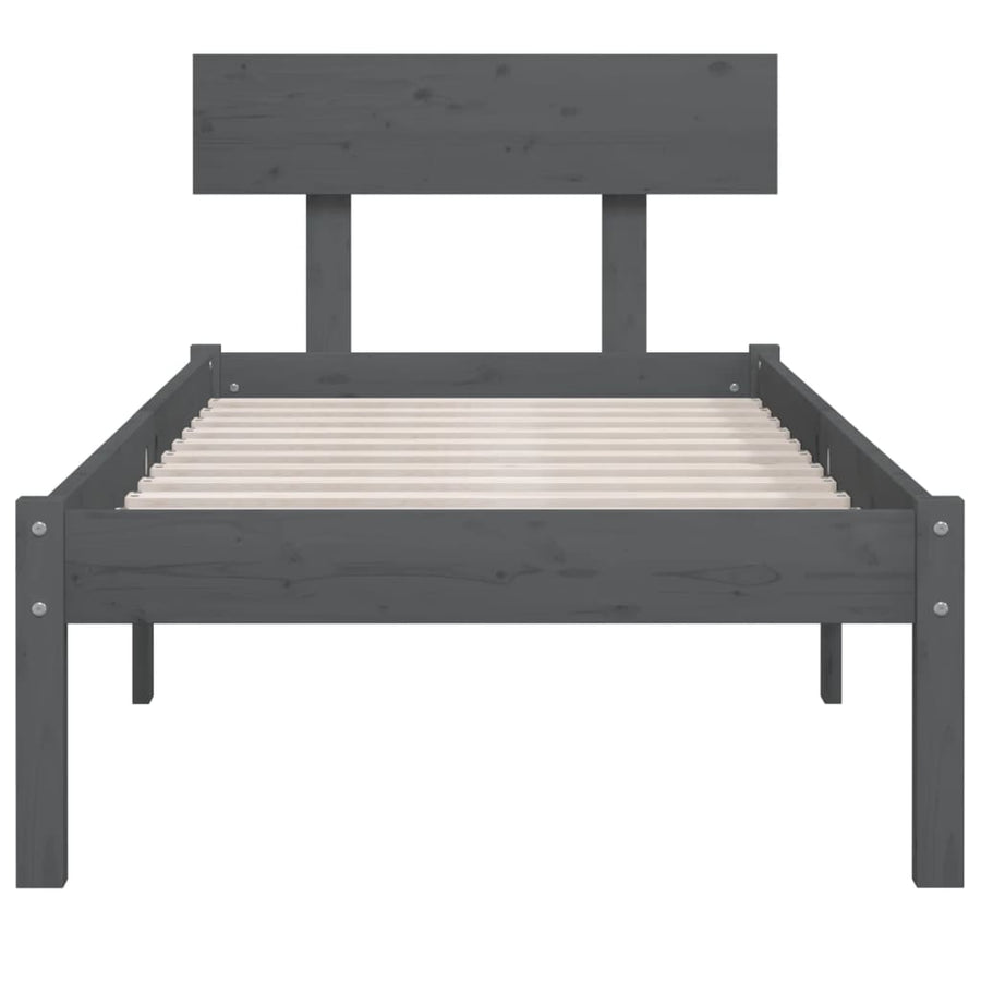 Bedframe Massief Grenenhout Uk Single 90 x 190 cm Grijs