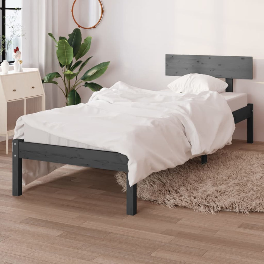 Bedframe Massief Grenenhout Uk Single 90 x 190 cm Grijs