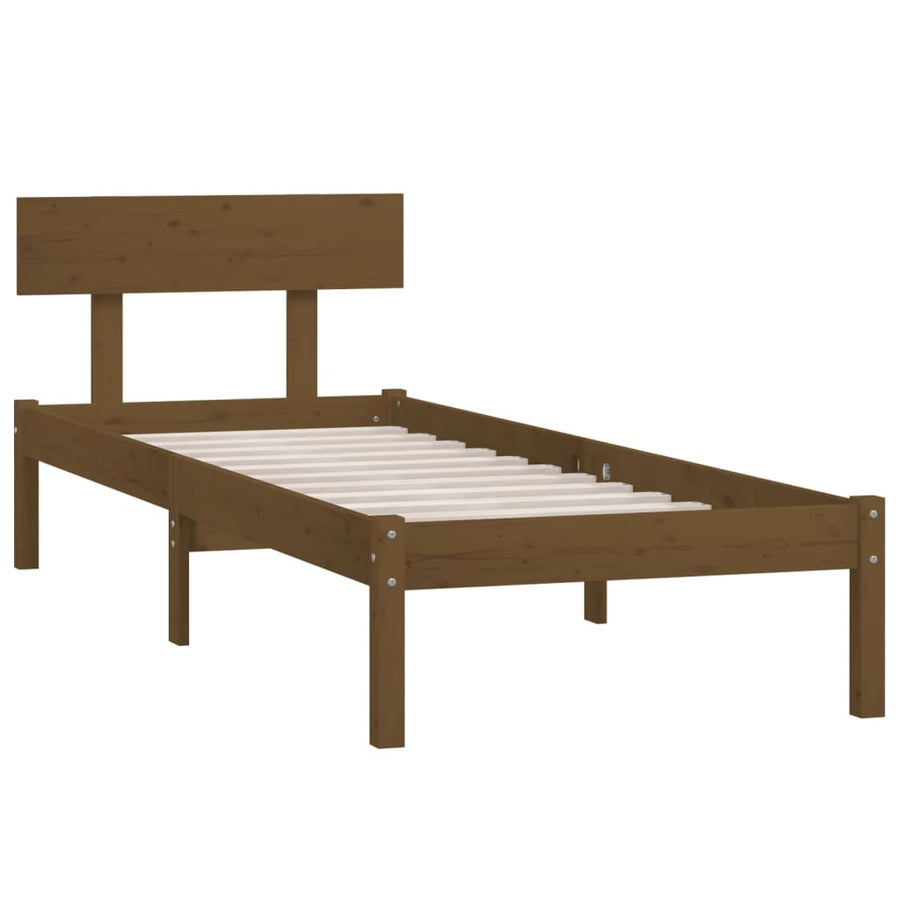 Bedframe Massief Grenenhout Uk Single 90 x 190 cm Honingbruin