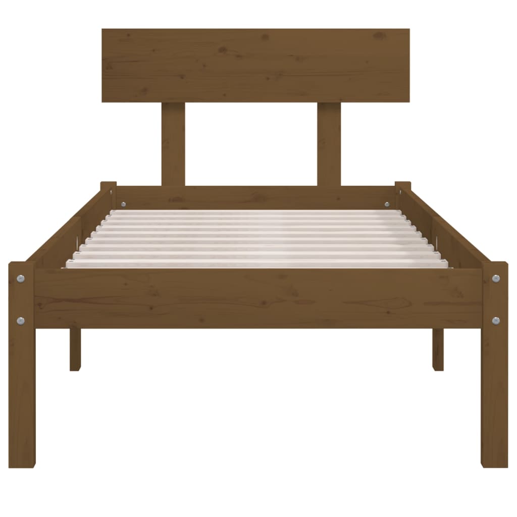Bedframe Massief Grenenhout Uk Single 90 x 190 cm Honingbruin