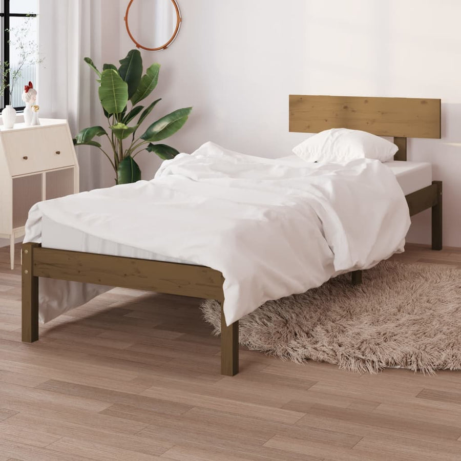 Bedframe Massief Grenenhout Uk Single 90 x 190 cm Honingbruin