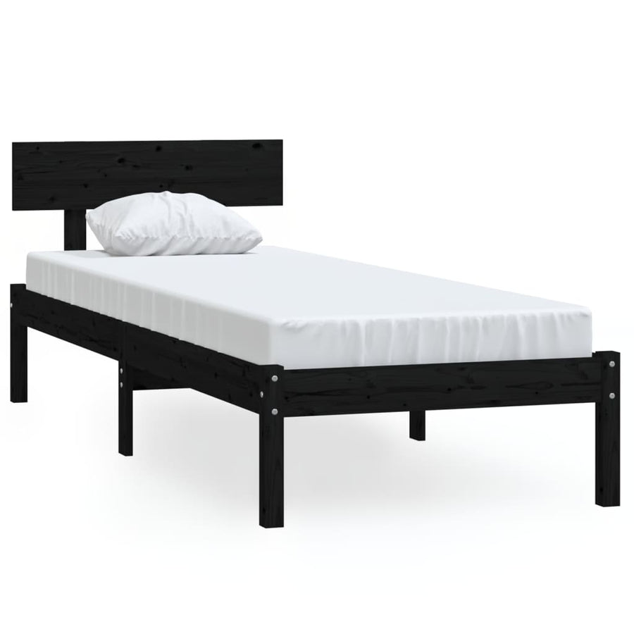 Bedframe Massief Grenenhout Uk Single 90 x 190 cm Zwart