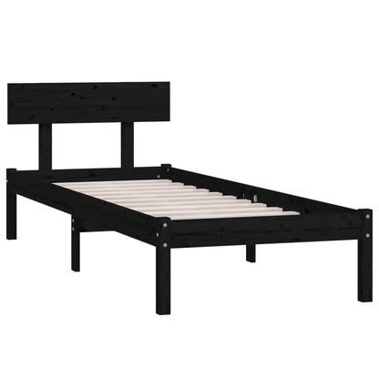 Bedframe Massief Grenenhout Uk Single 90 x 190 cm Zwart