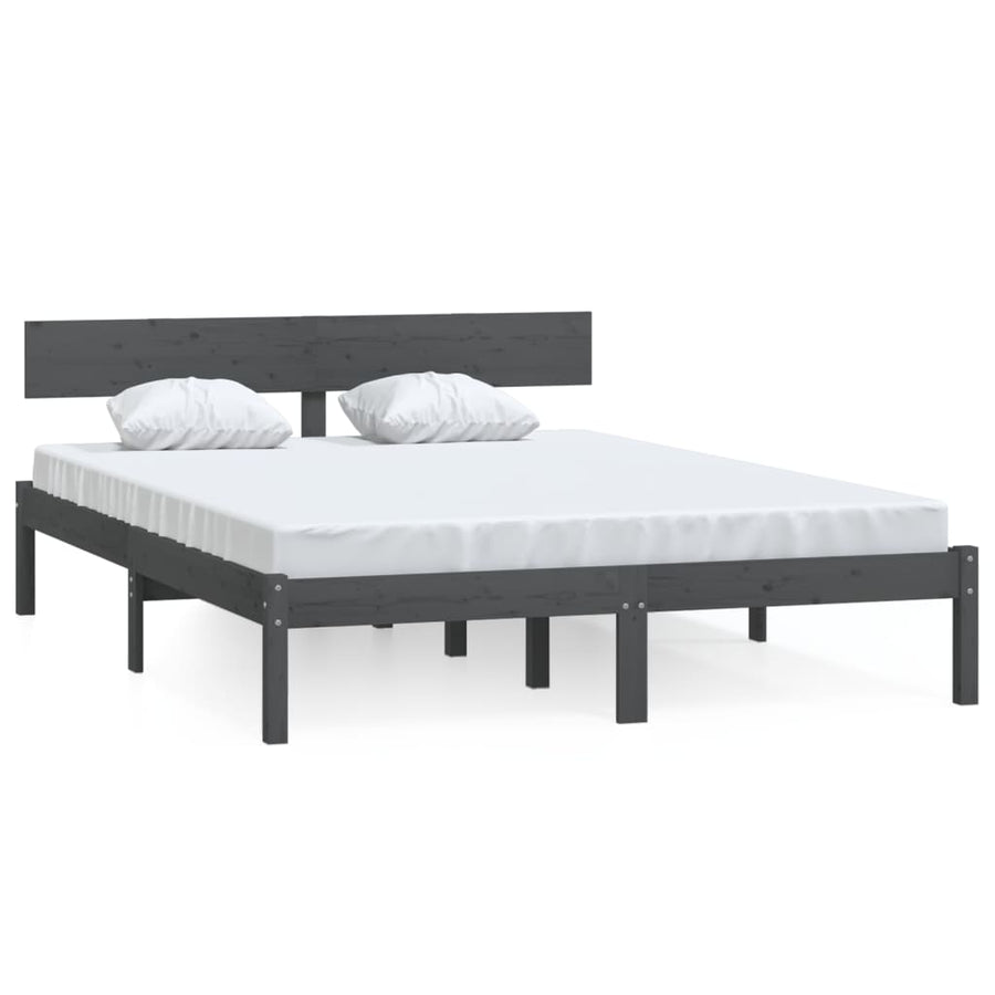 Bedframe Massief Grenenhout Uk Small Double 120 x 190 cm Grijs