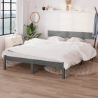 Solid wood bed frame grey 120x190 cm