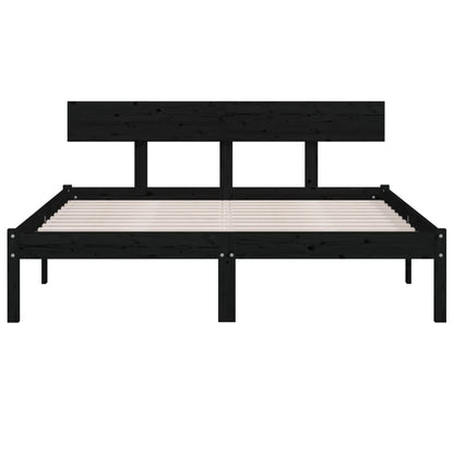 Bedframe Massief Grenenhout Uk Small Double 120 x 190 cm Zwart