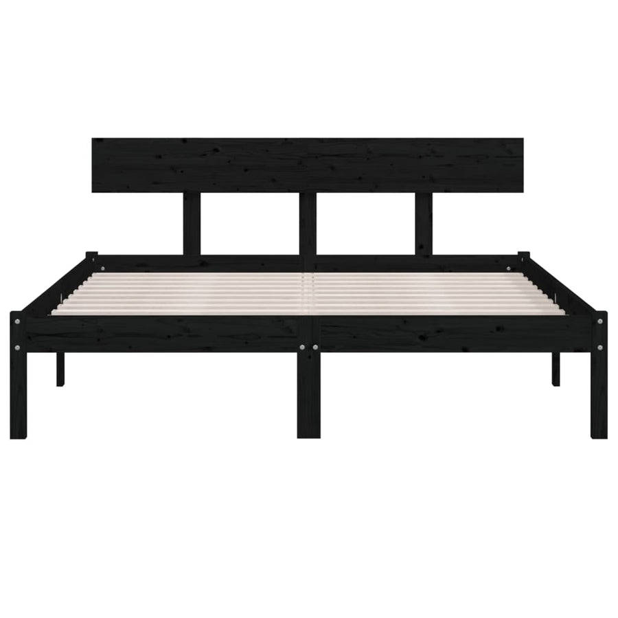Bedframe Massief Grenenhout Uk Small Double 120 x 190 cm Zwart