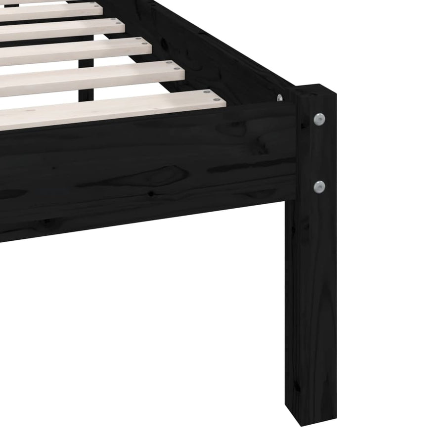 Bedframe Massief Grenenhout Uk Small Double 120 x 190 cm Zwart