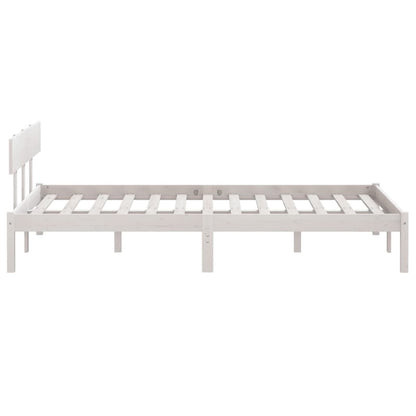 Bedframe Massief Grenenhout Uk Double 135 x 190 cm Wit