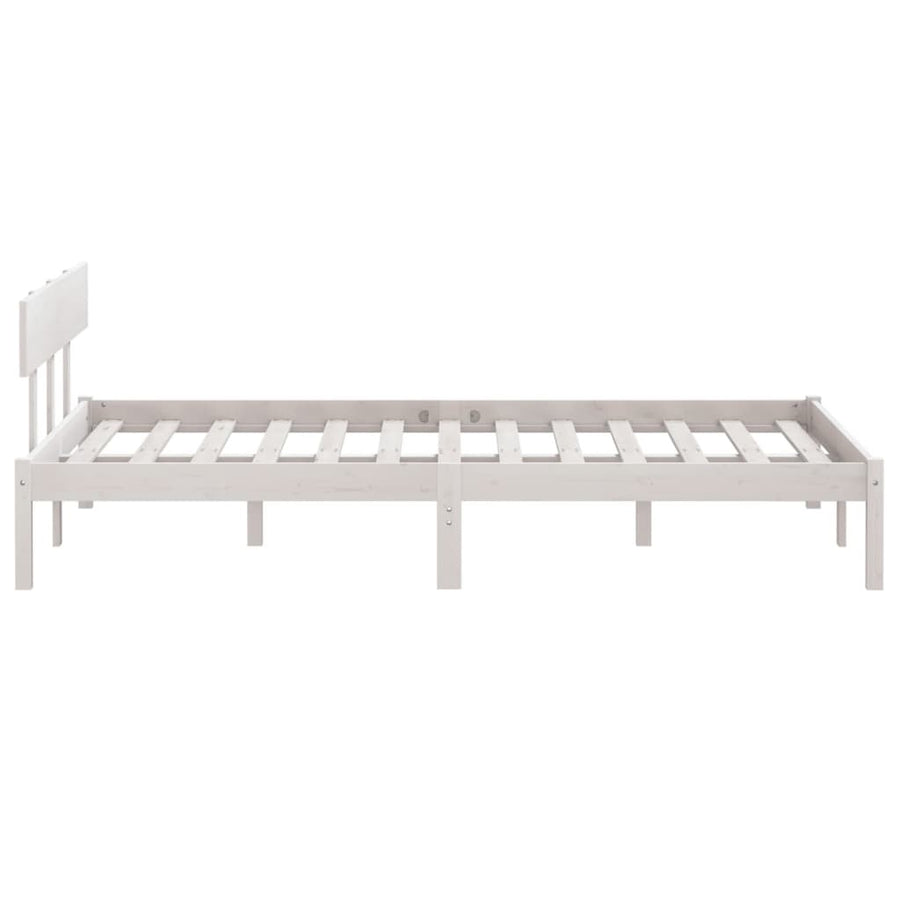 Bedframe Massief Grenenhout Uk Double 135 x 190 cm Wit