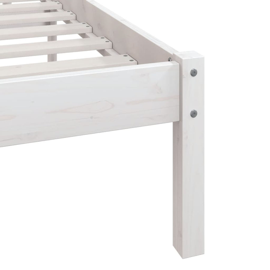 Bedframe Massief Grenenhout Uk Double 135 x 190 cm Wit