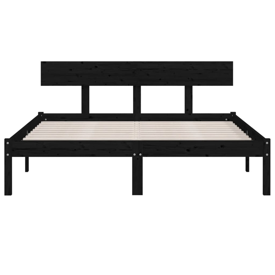 Bedframe Massief Grenenhout Uk Double 135 x 190 cm Zwart