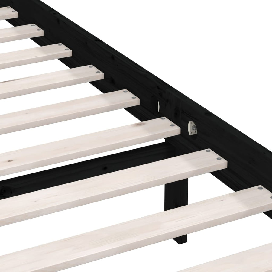 Bedframe Massief Grenenhout Uk Double 135 x 190 cm Zwart