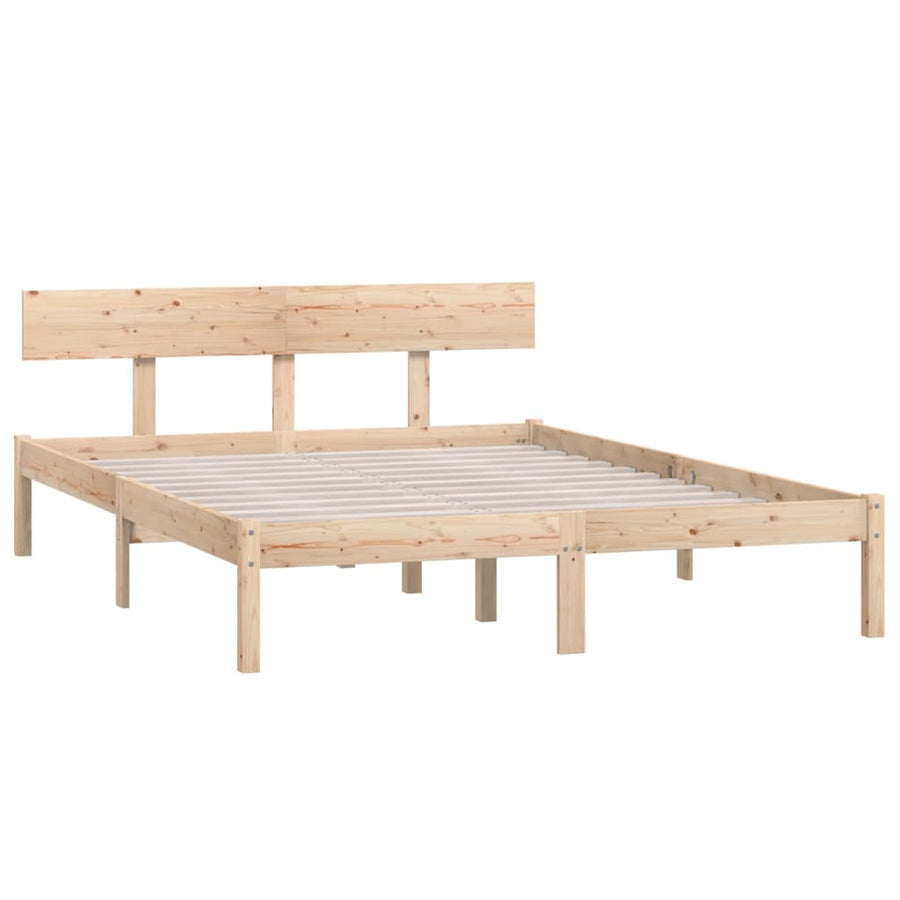 Bedframe Massief Grenenhout 140 x 190 cm Naturel