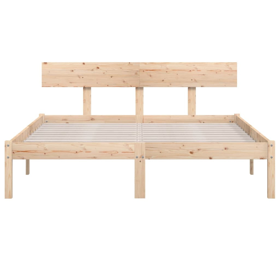 Bedframe Massief Grenenhout 140 x 190 cm Naturel