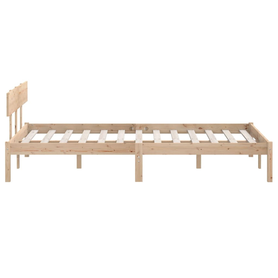 Bedframe Massief Grenenhout 140 x 190 cm Naturel