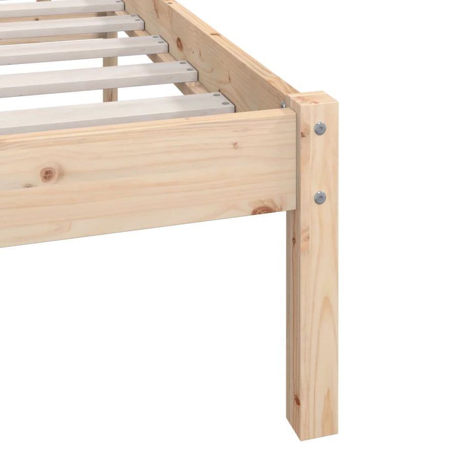 Bedframe Massief Grenenhout 140 x 190 cm Naturel