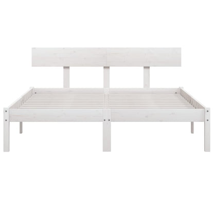 Bedframe Massief Grenenhout 140 x 190 cm Wit