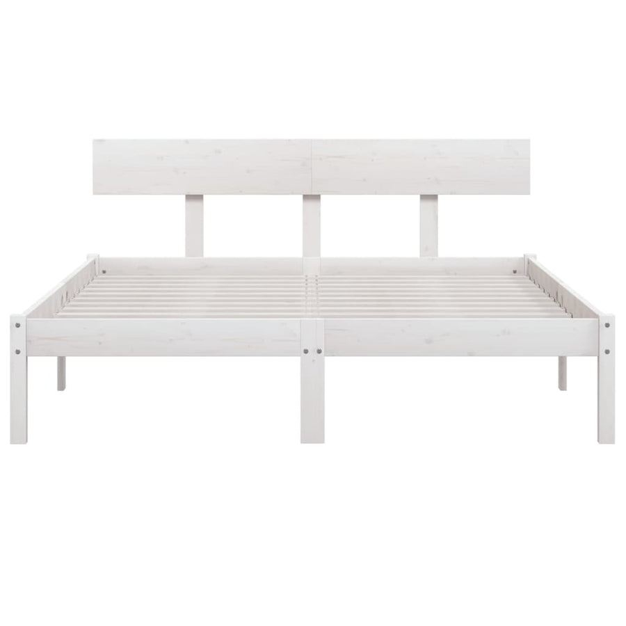 Bedframe Massief Grenenhout 140 x 190 cm Wit