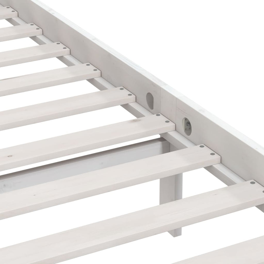 Bedframe Massief Grenenhout 140 x 190 cm Wit