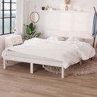 Bedframe massief grenenhout wit 140x190 cm