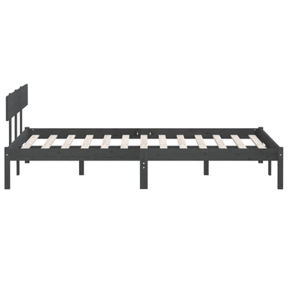 Bedframe Massief Grenenhout 140 x 190 cm Grijs