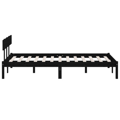Bedframe Massief Grenenhout 140 x 190 cm Zwart