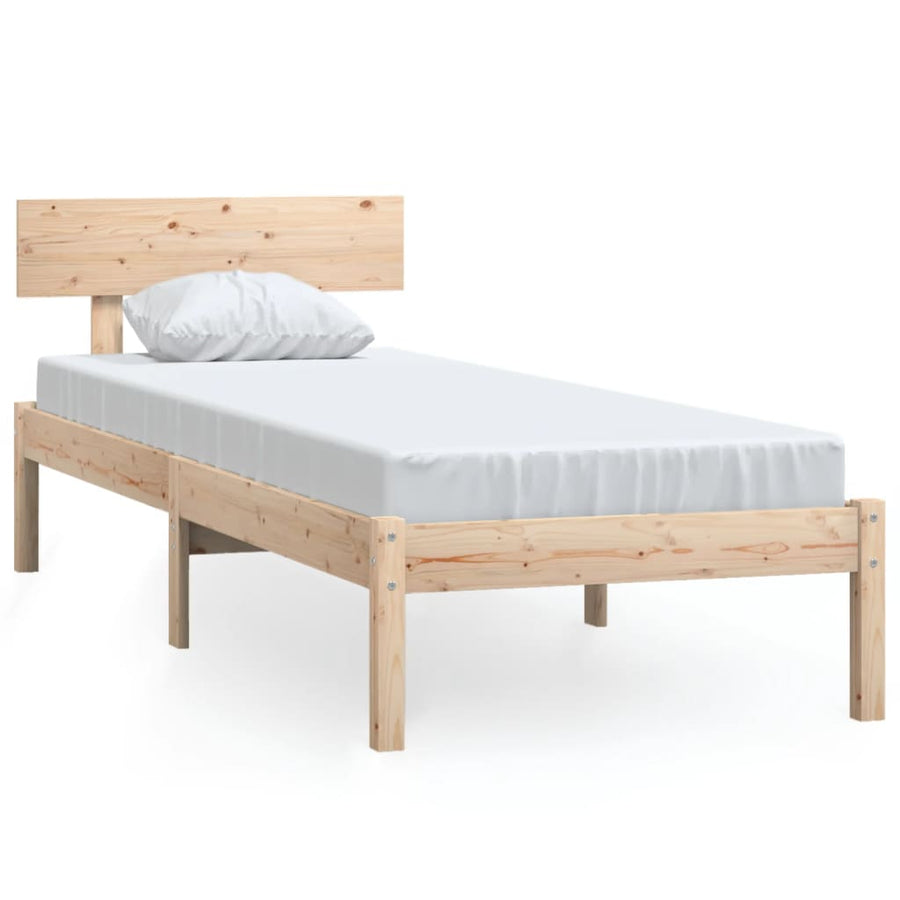 Bedframe Massief Grenenhout 90 x 200 cm Naturel