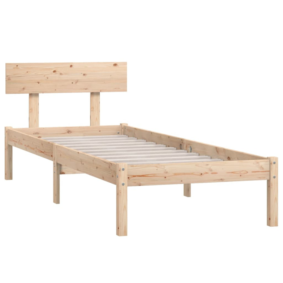 Bedframe Massief Grenenhout 90 x 200 cm Naturel