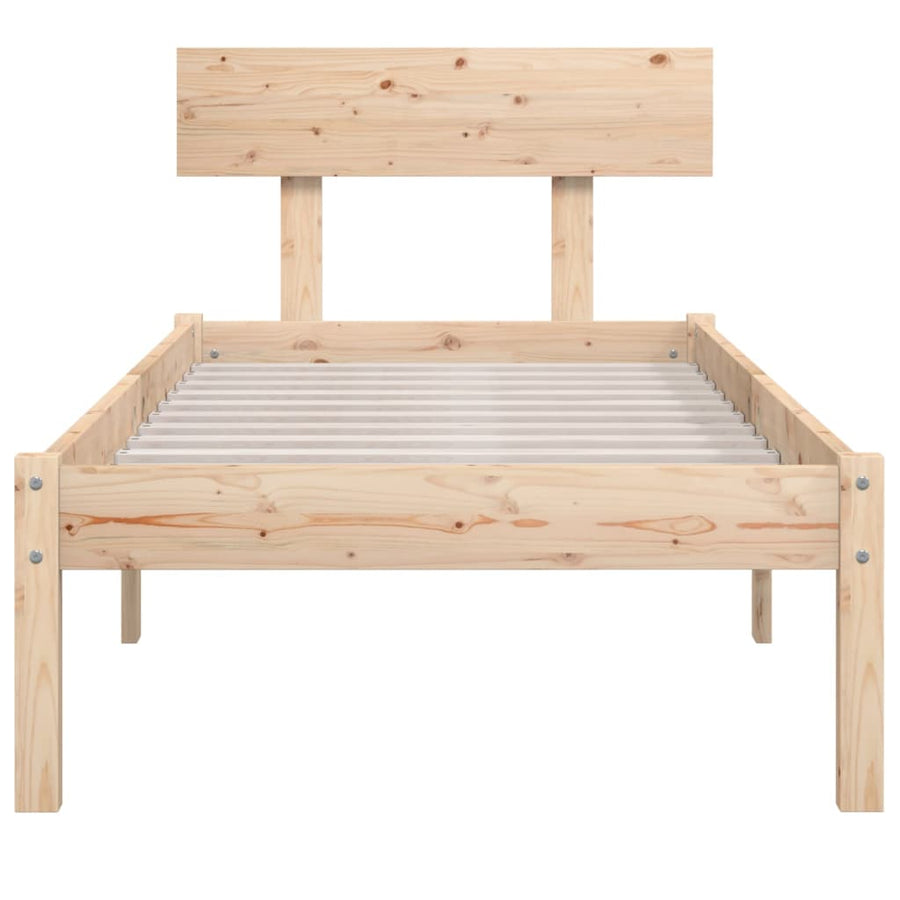 Bedframe Massief Grenenhout 90 x 200 cm Naturel