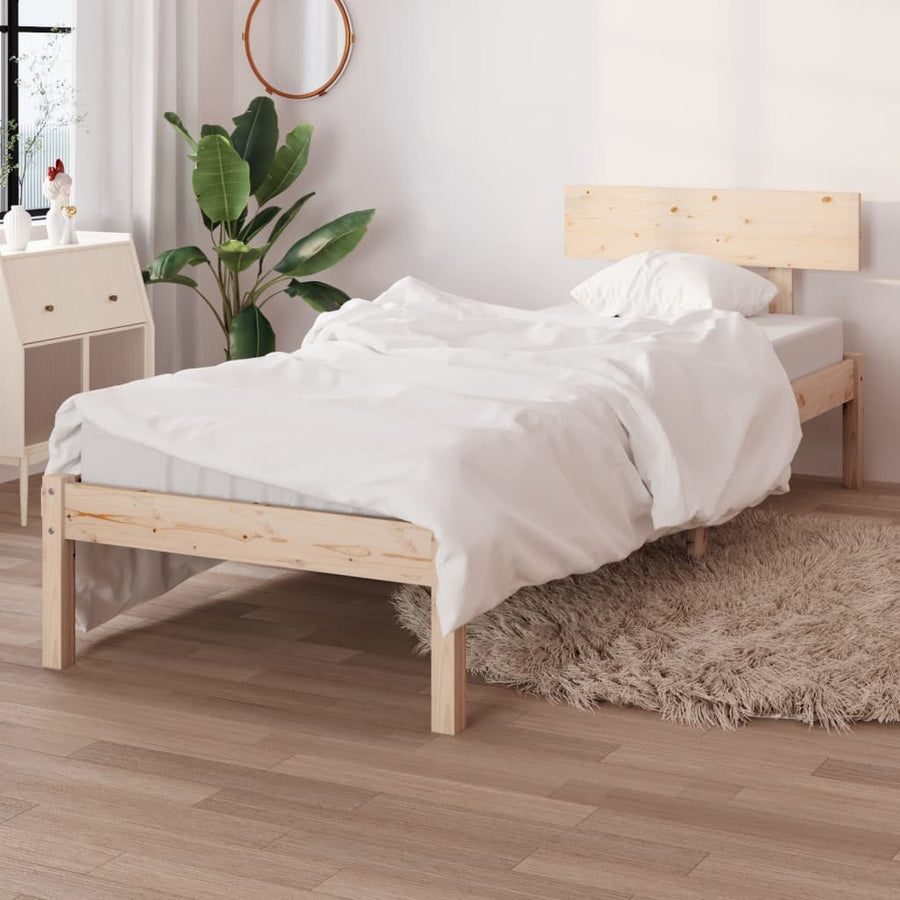 Bedframe Massief Grenenhout 90 x 200 cm Naturel